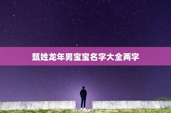 甄姓龙年男宝宝名字大全两字