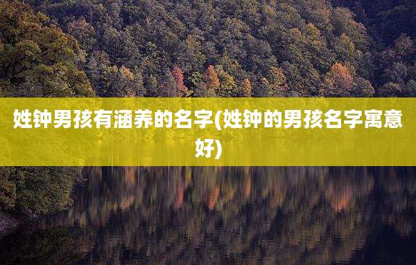 姓钟男孩有涵养的名字(姓钟的男孩名字寓意好)