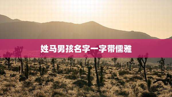 姓马男孩名字一字带儒雅