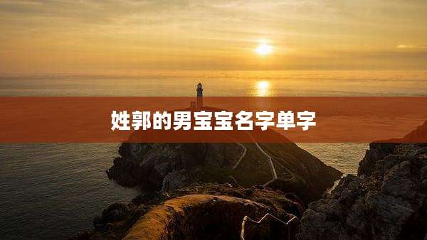 姓郭的男宝宝名字单字