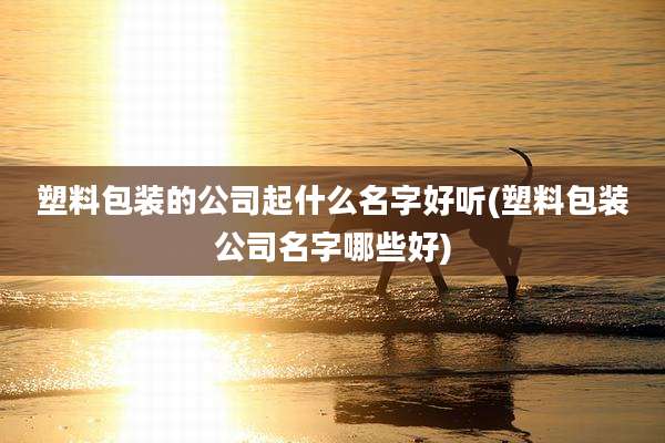 塑料包装的公司起什么名字好听(塑料包装公司名字哪些好)