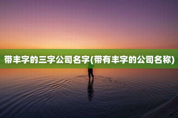 带丰字的三字公司名字(带有丰字的公司名称)