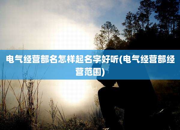 电气经营部名怎样起名字好听(电气经营部经营范围)