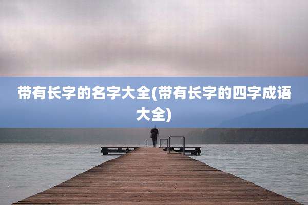 带有长字的名字大全(带有长字的四字成语大全)