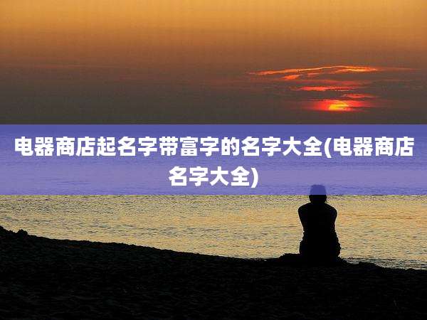 电器商店起名字带富字的名字大全(电器商店名字大全)