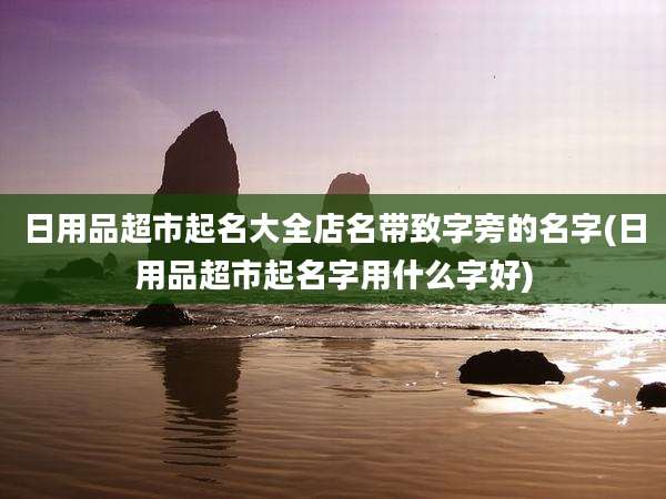 日用品超市起名大全店名带致字旁的名字(日用品超市起名字用什么字好)