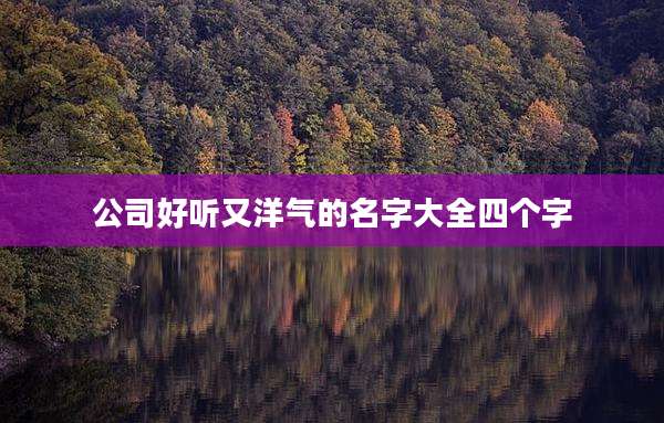 公司好听又洋气的名字大全四个字