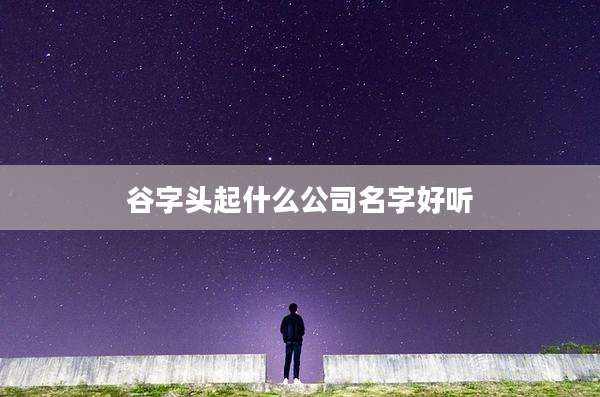 谷字头起什么公司名字好听
