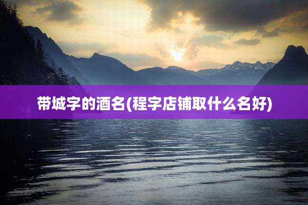 带城字的酒名(程字店铺取什么名好)