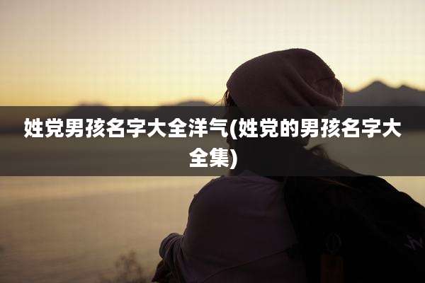 姓党男孩名字大全洋气(姓党的男孩名字大全集)