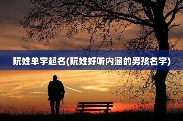 阮姓单字起名(阮姓好听内涵的男孩名字)
