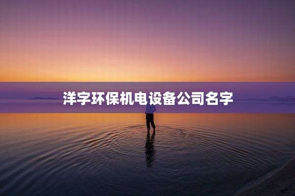 洋字环保机电设备公司名字