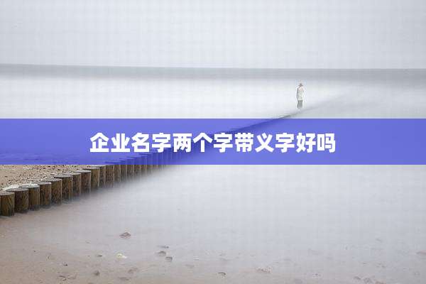 企业名字两个字带义字好吗