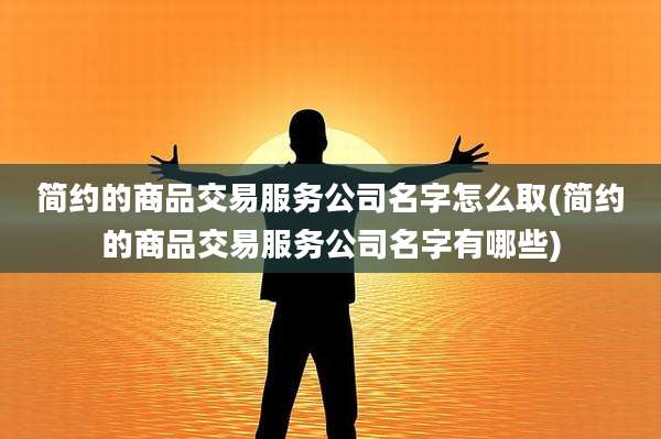 简约的商品交易服务公司名字怎么取(简约的商品交易服务公司名字有哪些)