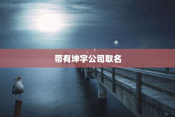 带有坤字公司取名