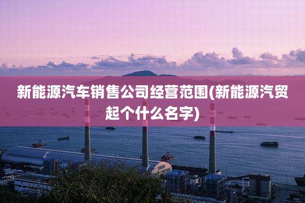 新能源汽车销售公司经营范围(新能源汽贸起个什么名字)
