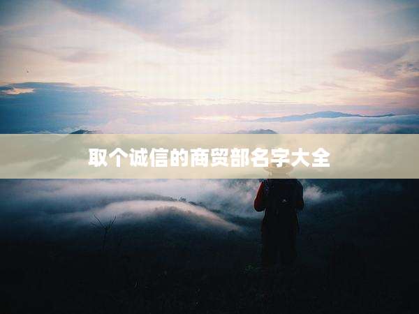 取个诚信的商贸部名字大全