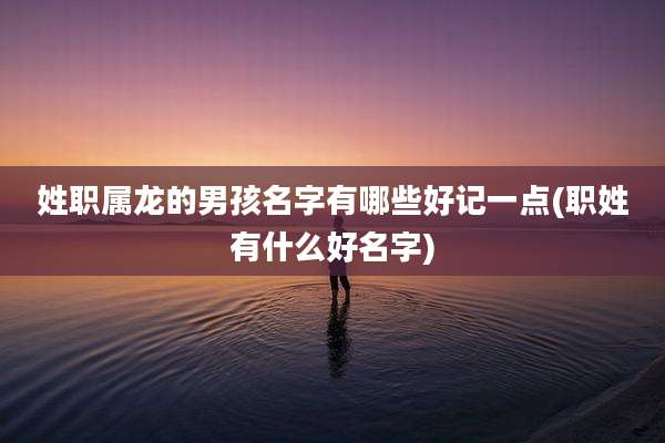 姓职属龙的男孩名字有哪些好记一点(职姓有什么好名字)