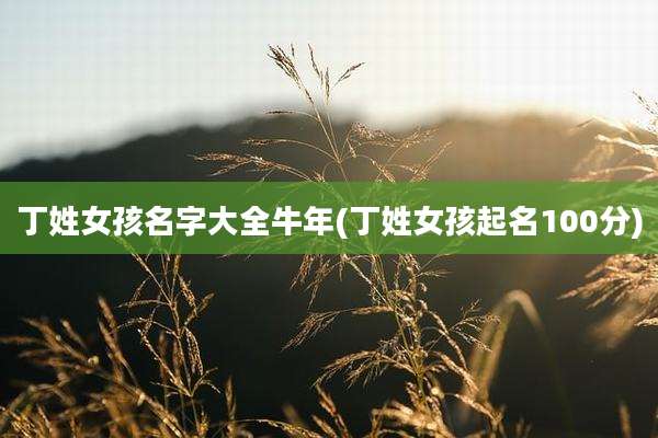 丁姓女孩名字大全牛年(丁姓女孩起名100分)