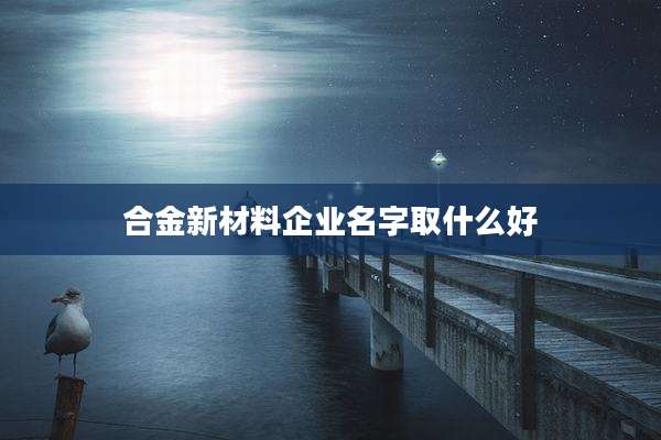 合金新材料企业名字取什么好