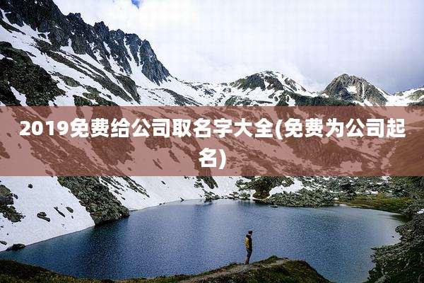 2019免费给公司取名字大全(免费为公司起名)