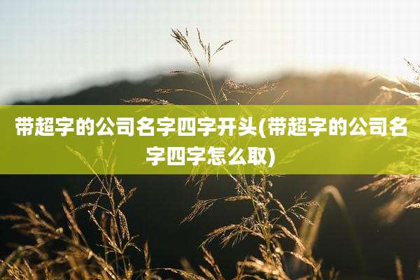 带超字的公司名字四字开头(带超字的公司名字四字怎么取)
