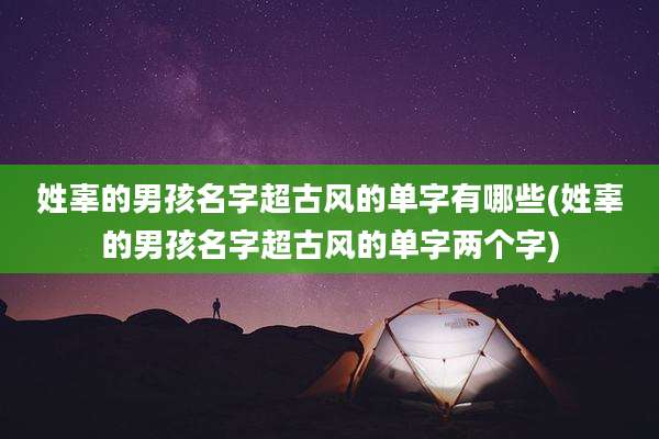 姓辜的男孩名字超古风的单字有哪些(姓辜的男孩名字超古风的单字两个字)