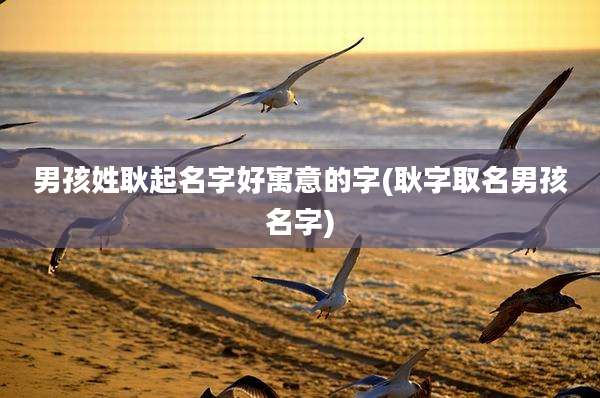 男孩姓耿起名字好寓意的字(耿字取名男孩名字)