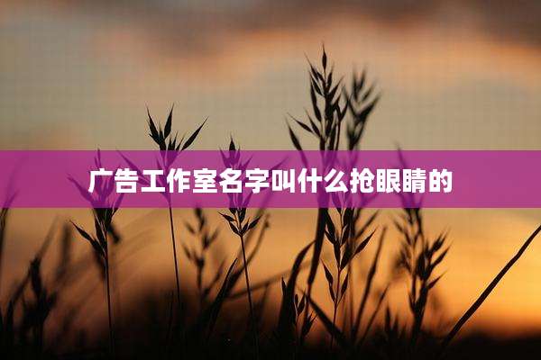 广告工作室名字叫什么抢眼睛的
