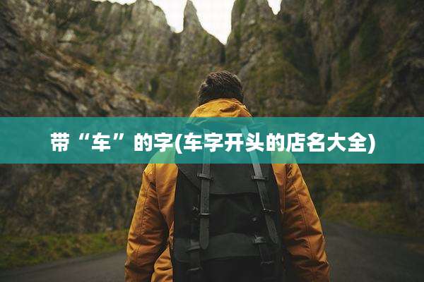 带“车”的字(车字开头的店名大全)