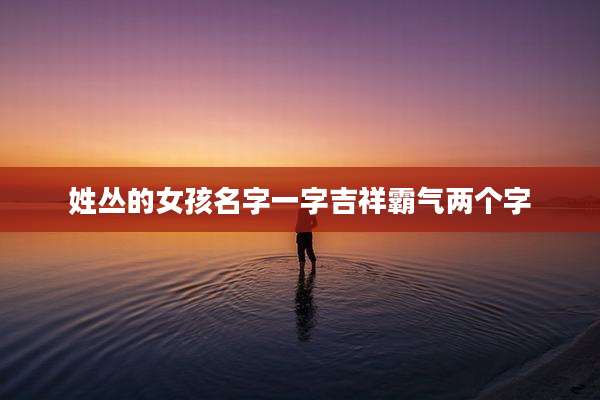姓丛的女孩名字一字吉祥霸气两个字