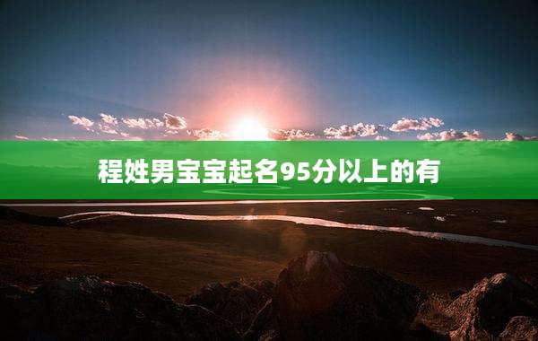 程姓男宝宝起名95分以上的有