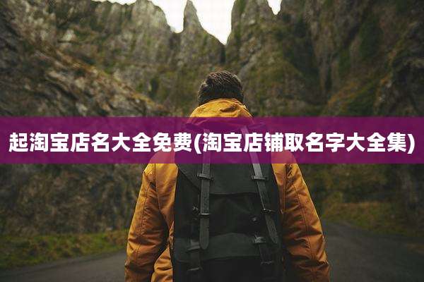 起淘宝店名大全免费(淘宝店铺取名字大全集)