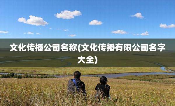 文化传播公司名称(文化传播有限公司名字大全)