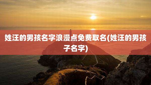 姓汪的男孩名字浪漫点免费取名(姓汪的男孩子名字)