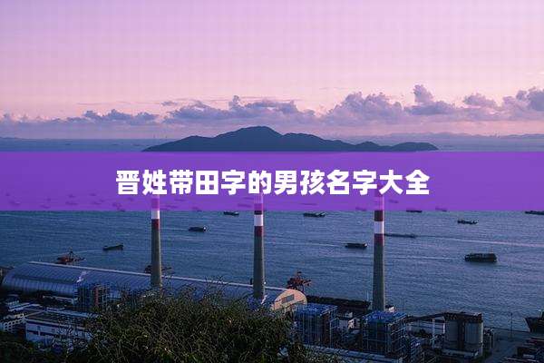 晋姓带田字的男孩名字大全
