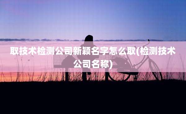 取技术检测公司新颖名字怎么取(检测技术公司名称)