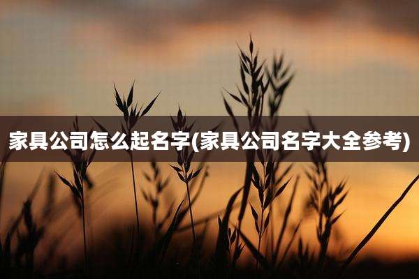 家具公司怎么起名字(家具公司名字大全参考)