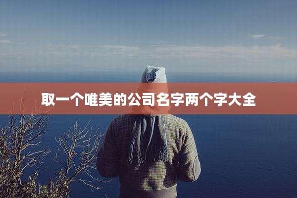 取一个唯美的公司名字两个字大全