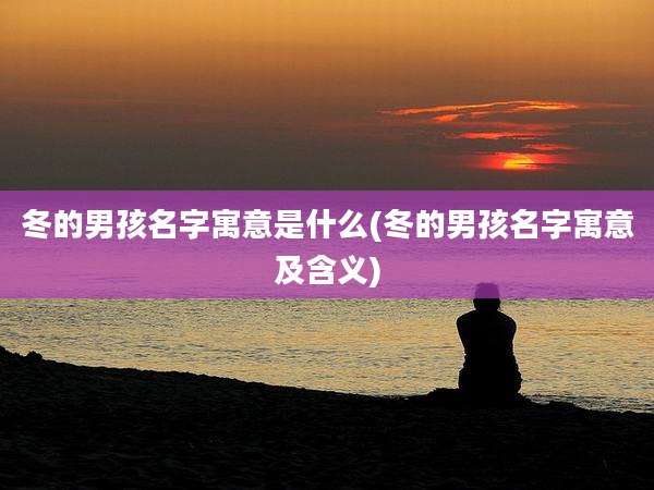 冬的男孩名字寓意是什么(冬的男孩名字寓意及含义)