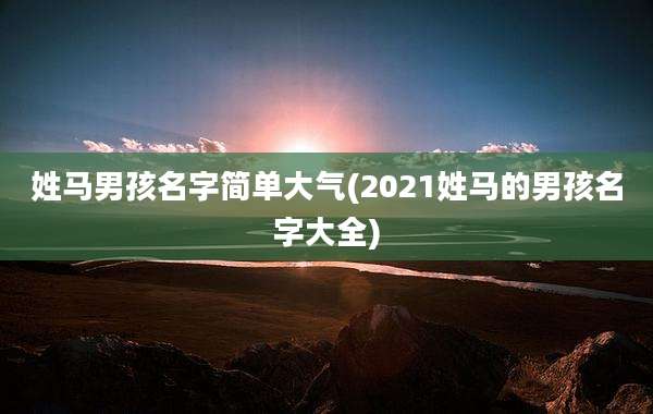 姓马男孩名字简单大气(2021姓马的男孩名字大全)