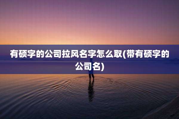 有硕字的公司拉风名字怎么取(带有硕字的公司名)