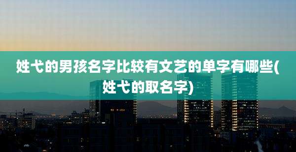 姓弋的男孩名字比较有文艺的单字有哪些(姓弋的取名字)