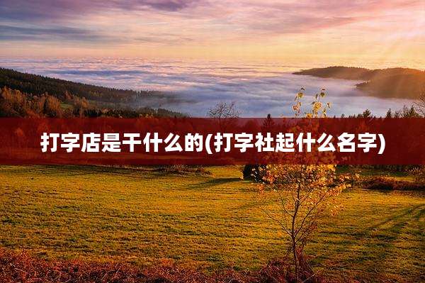 打字店是干什么的(打字社起什么名字)
