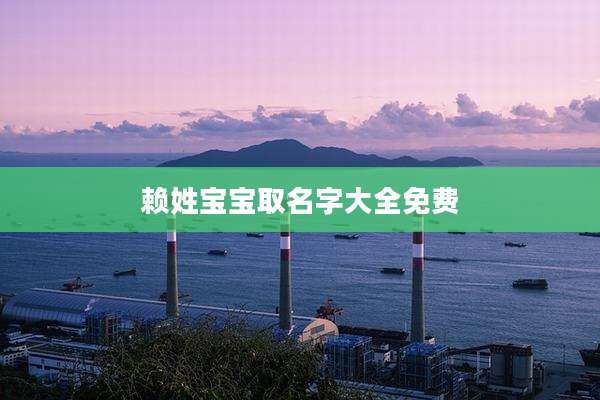 赖姓宝宝取名字大全免费