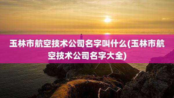 玉林市航空技术公司名字叫什么(玉林市航空技术公司名字大全)