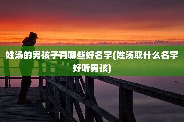 姓汤的男孩子有哪些好名字(姓汤取什么名字好听男孩)