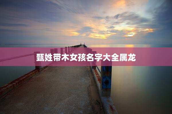 甄姓带木女孩名字大全属龙