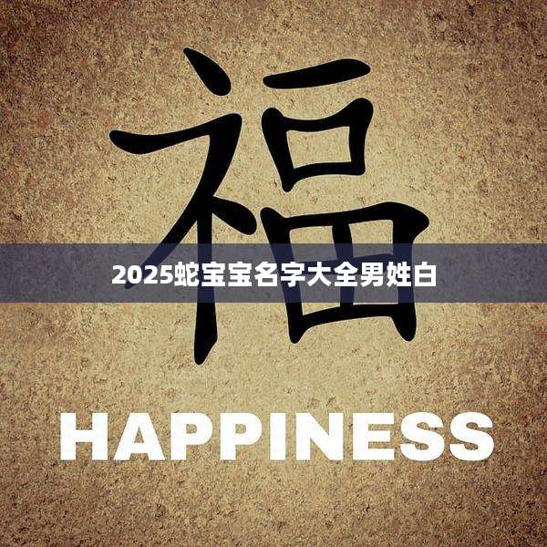 2025蛇宝宝名字大全男姓白
