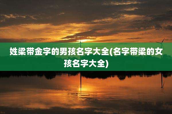 姓梁带金字的男孩名字大全(名字带梁的女孩名字大全)
